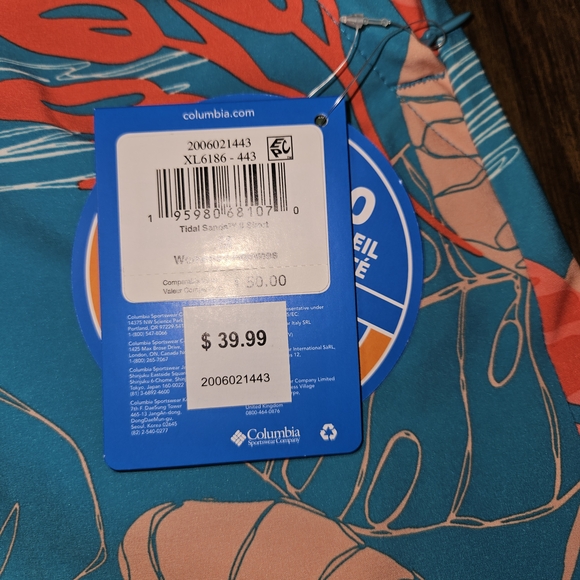 Columbia Tidal Sands Skort Blue and Coral Floral Skort NWT Size M - Picture 3 of 5